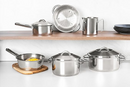 Batería de Cocina Tramontina Solar 6 Piezas Acero Inoxidable Triple Fondo con Vaporera