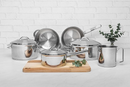 Batería de Cocina Tramontina Solar 6 Piezas Acero Inoxidable Triple Fondo con Vaporera