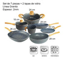 Bateria Cocina Hudson Ceramica Antiadherente Granito 9 Piezas