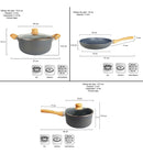 Bateria Cocina Hudson Ceramica Antiadherente Granito 9 Piezas