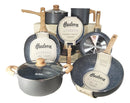 Bateria Cocina Hudson Ceramica Antiadherente Granito 9 Piezas