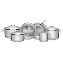 Batería de Cocina Tramontina Solar 6 Piezas Acero Inoxidable Triple Fondo con Vaporera